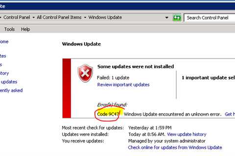 Error 9c47 Windows Update Explorer 11 Easy Fix