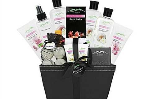 Premium Floral Caress 16-Piece Spa Tub & Physique Present Basket for $36