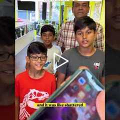 Kid didn’t know how he damaged his #iphone 😱 #shorts #iphone13 #apple #ios #android #samsung #fyp
