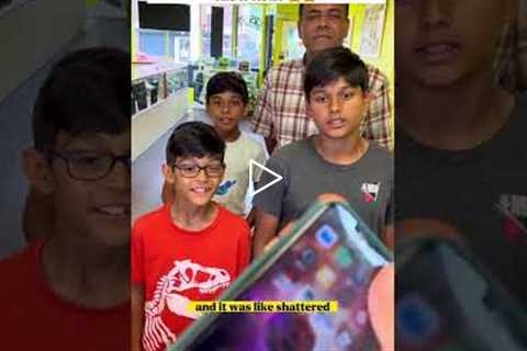 Kid didn’t know how he damaged his #iphone 😱 #shorts #iphone13 #apple #ios #android #samsung #fyp