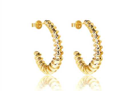 Gold Twist Hoop Earrings for $63