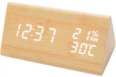 Wooden Digital Alarm Clock for $39