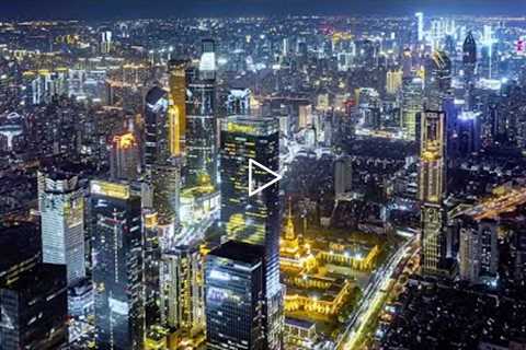 Shanghai night view 4K @documentary@aerial photography@photography@tourism@humanities@city