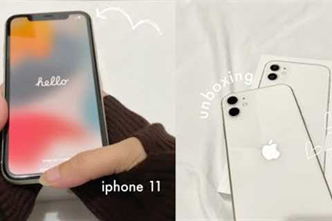iphone 11 unboxing in 2022( white) 128gb + set up📱💐