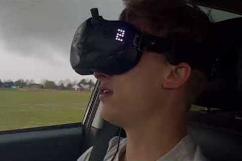 Storm chasers intercept CONE TORNADO and launch FPV racing drone!