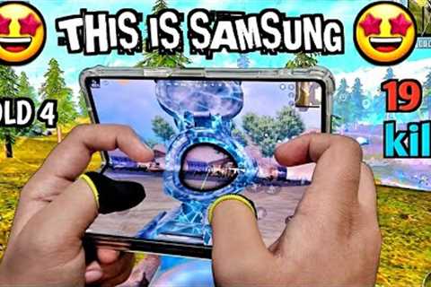 THIS IS SAMSUNG 🤩 NOT IPAD | BEST 4-FINGERS CLAW + FULL GYRO HANDCAM | SAMSUNG Z FOLD 4 PUBG MOBILE