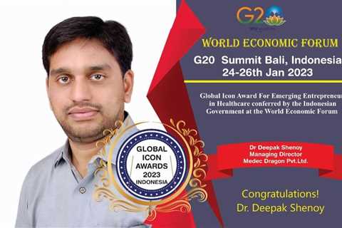 Medec Dragon Chief Prof. Dr Deepak Shenoy conferred with Global Icon Award at Royal Palace, Bali,..