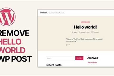 How To Remove Hello World post in WordPress? Beginners Tutorial
