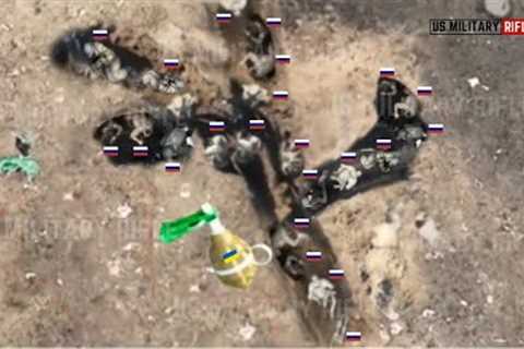 Footage dramatic!! Ukrainian drone destroys dozens Russian Wagner mercenaries in frontline Bakhmut