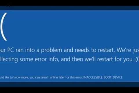 How to FIX : Your PC Ran Into a Problem and Needs to Restart | INACCESSIBLE_BOOT_DEVICE