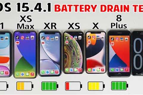 iPhone 11 vs XS Max vs XR vs XS vs X vs 8 Plus Battery Life DRAIN Test in 2022 | iOS 15.4.1..