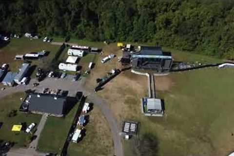 Blue Ridge Rock Festival 2023 Friday morning aerial view. (After the storm)