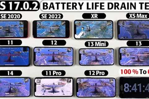 iOS 17.0.2 BATTERY TEST in 2023 | SE 2020 vs SE 2022 ,XR,XS Max,11,12,13 Mini,13,14,11 Pro vs 12 Pro