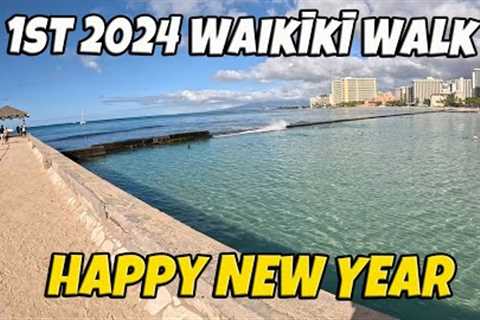 1st 2024 Waikiki Walk Happy New Year Everyone From Oahu Honolulu Hawaii January 1, 2024