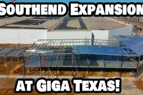 SOUTHEND EXPANSION AT GIGA TEXAS! - Tesla Gigafactory Austin 4K  Day 1/28/24 - Tesla Terafactory TX