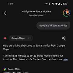 ❤ Gemini updated to automatically start Google Maps navigation