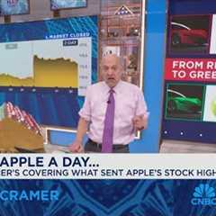 Jim Cramer looks at Apple and Tesla''s stock flips