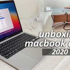 Chill Unboxing Macbook Air M1 2020 Silver + setup 🧚🏻 finally have a compact & lightweight..
