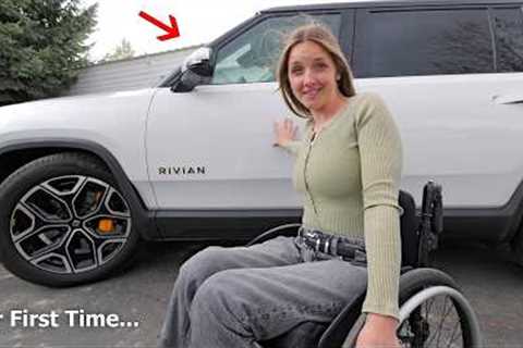 HER FIRST TIME! - Can a Wheelchair User Drive a Rivian?!