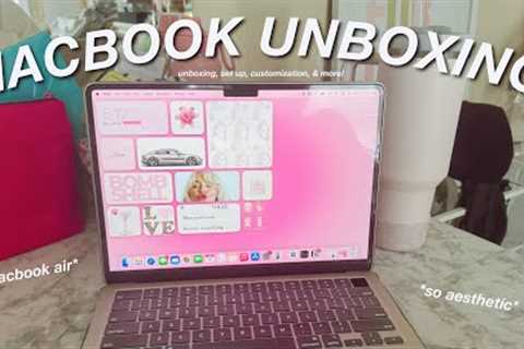 IT GIRL MACBOOK AIR M4 256GB UNBOXING! *aesthetic* CUSTOMIZATION, SETUP,& MORE!
