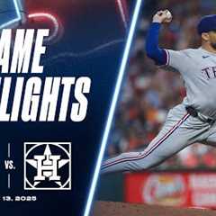 Rangers vs. Astros Game Highlights (7/13/25) | MLB Highlights