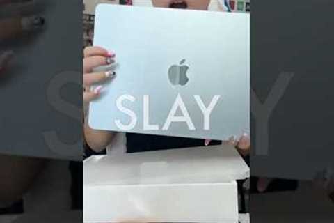 sky blue m4 MacBook air unboxing 💙 #apple #m4macbookair #macforstudents