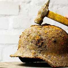 Very Rusty WW2 German M40 Helmet Restoration and Preservation.  Artifact from the battlefield